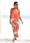 s.Oliver RED LABEL Beachwear Maxi-jurk in lagen-look met bloemenprint,...