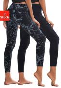 H.I.S Legging in bedrukt en effen, loungewear (Set van 2)