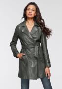 Gipsy Lange, leren jas Taresa Leren trenchcoat met strikriem (2-delig,...