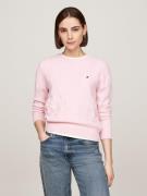 NU 20% KORTING: Tommy Hilfiger Gebreide trui SOFT WOOL CABLE C-NK