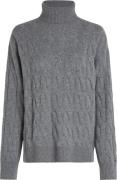 NU 20% KORTING: Tommy Hilfiger Coltrui SOFT WOOL CABLE ROLL-NK SWEATER