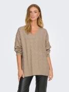 NU 20% KORTING: Only Trui met V-hals ONLJEANETT LIFE L/S CABLE V-NECK ...