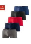 H.I.S Hipster Boxershorts met geweven tailleband met logo-opdruk met 3...