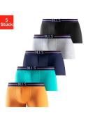 H.I.S Hipster Boxershorts met strepen en merkelogo in de tailleband va...