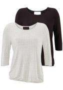 Lascana Shirt met 3/4-mouwen met modieuze cut-out in de nek (Set van 2...