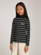 Calvin Klein Colshirt Slim Roll Neck Stripe Ls T-Shirt voor kinderen t...