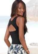 NU 20% KORTING: s.Oliver RED LABEL Beachwear Geribde tanktop met cut-o...