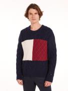 NU 20% KORTING: Tommy Hilfiger Trui met ronde hals CABLE FLAG SWEATER