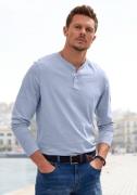 H.I.S Henleyshirt Lange mouwen, shirt met knoopsluiting van gestructur...