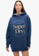 NU 20% KORTING: Superdry Jerseyjurk LUXE METALLIC LOGO HOOD DRESS