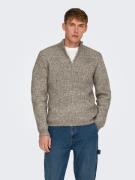 NU 20% KORTING: ONLY & SONS Schipperstrui ONSTEGAN REG 5 WOOL HALF ZIP...