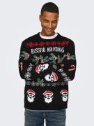 NU 20% KORTING: ONLY & SONS Gebreide trui ONSXMAS REG 5 ALLOVER CREW K...