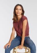 NU 20% KORTING: Tamaris T-shirt Korte mouwen, regular fit, effen, met ...