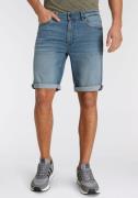 NU 20% KORTING: H.I.S Jeansshort DEYO rechte snit, used-wassing, lage ...