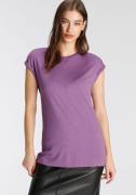 NU 20% KORTING: Tamaris T-shirt Korte mouwen, regular fit, effen, met ...