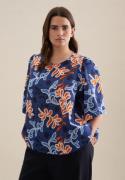 NU 20% KORTING: seidensticker Shirtblouse Zwarte roos Korte mouwen ron...