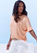 NU 20% KORTING: Lascana Shirt met ronde hals Met brede mouwomslag van ...