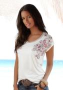 NU 20% KORTING: Beachtime Shirt met korte mouwen Met print en delicate...