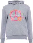 Zwillingsherz Hoodie Roswita met florale peace-borduurwerk in neonkleu...