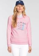 DELMAO Sweatshirt met sportieve contrasterende strepen op de boorden