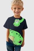 NU 20% KORTING: KIDSWORLD T-shirt GREEN DINO Korte mouwen, basic pasvo...