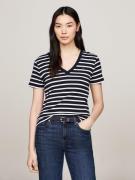 NU 20% KORTING: Tommy Hilfiger T-shirt SLIM CODY V-NK SS met geborduur...