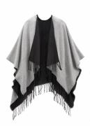 Lascana Gebreide poncho Poncho om te keren, cape, franjesjaal, sjaal V...