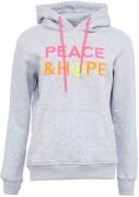 Zwillingsherz Hoodie met "peace & hope"-borduursel in neonkleur en roz...