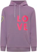 Zwillingsherz Hoodie met "love"-opdruk en geborduurd hart op de mouw