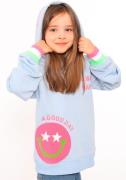 Zwillingsherz Hoodie "Always Happy" Kids met grote smiley en neonkleur...