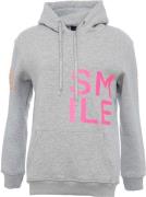 Zwillingsherz Hoodie met "smile"-opdruk in neonkleur en geborduurde sm...