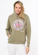 Zwillingsherz Hoodie met "wild at heart"-opdruk en bindbandjes in leeu...