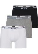 BOSS Lange boxershort Boxer Brief 3P met in kleur bijpassende weefband...