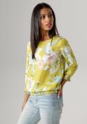 NU 20% KORTING: Aniston SELECTED Blouse zonder sluiting met groot blad...