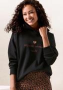 Lascana Hoodie Lounge-/capuchontrui met print voor, loungewear