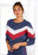 H.I.S Sweatshirt met contraststrepen aan voorkant en mouwen, loungewea...