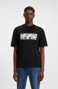 HUGO Blue T-shirt Nurix met coole print