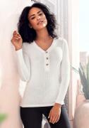 Lascana Shirt met lange mouwen Met korte knoopsluiting van zachte visc...