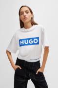 HUGO Blue T-shirt Nico met grote logo-print, unisex