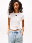 TOMMY JEANS Shirt met korte mouwen TJW SLIM BADGE RIB TEE