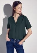 STREET ONE Blouse met korte mouwen met ingesneden ronde hals