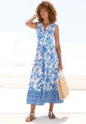 Lascana Maxi-jurk met bloemenprint en knoopsluiting, zomerjurk, strand...