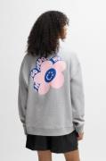 HUGO Blue Sweatshirt Oversized crew met bloemenprint op de achterkant,...