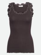 rosemunde Tanktop Babette Silk Top prachtige vintage kantafwerking aan...