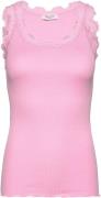 rosemunde Tanktop Babette Silk Top prachtige vintage kantafwerking aan...