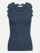 rosemunde Tanktop Babette Silk Top prachtige vintage kantafwerking aan...