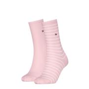 Tommy Hilfiger Sokken TH WOMEN SOCK 2P SMALL STRIPE met smalle ribboor...