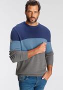 Man's World Trui met ronde hals Tot maat 5 XL met blokstrepen
