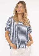 Zwillingsherz T-shirt Maritieme strepen met hoog viscosegehalte, one s...