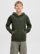 Jack & Jones Junior Hoodie JJECORP met print, kangoeroezak, onderhouds...